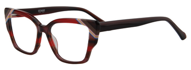 Afro Motif Women Eyeglasses: Eshe - Red Brown - SpecSMART Eye Clinic (Diagonal View)